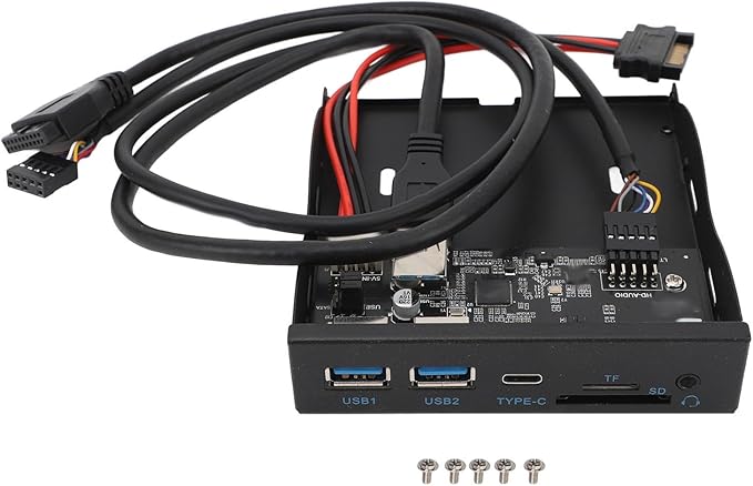 3.5 Inch Front Panel USB Hub Internal USB Hub with USB3.2 GEN1 5Gbps USB3.2 GEN1 Type C Floppy Drive Panel USB3.2 19PIN Hub for 7 8 10 11 2003 for Linux
