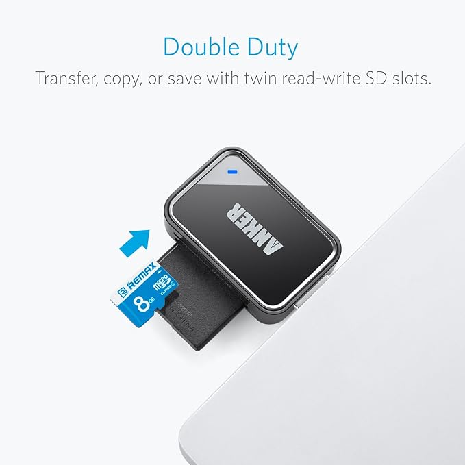 Anker 4-Port USB 3.0 Unibody Aluminum Portable Data Hub&ampAnker USB 3.0 SD Card Reader
