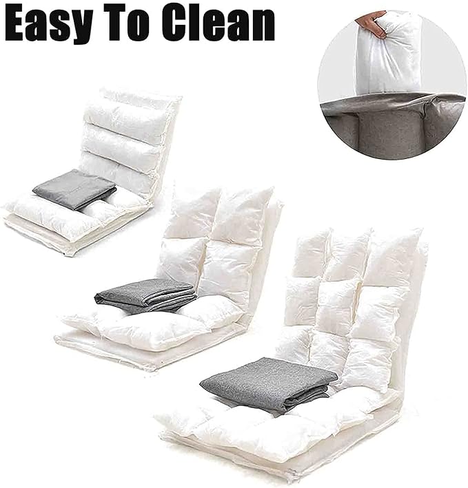 Recliner Chair Indoor Floor Gaming Chair Bed Chairs Sofa Lazy Chair with Back Support Pillow Lightweight