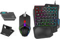 Gugxiom One Hand RGB Gaming Keyboard and Mouse Combo Half Hand Mechanical Feeling Keyboard for Mobile Games