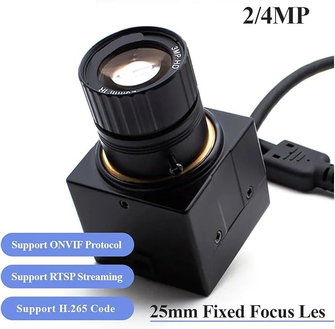 Mini Camera Security Protection POE H265 with 25mm Fixed CS Lens P2P IP Camera POE48V Industrial