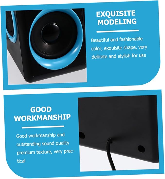 Gadpiparty Mini USB 2.0 Laptop Speaker for PC and Desktop Computer Mini Loudspeaker Box with Dc 5v Power Compact Surround Speaker for Home and Office Use