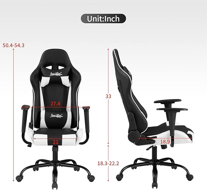 Silla Gamer Chair - Adults &amp Kids PC Gaming Recliner with Headrest &amp Lumbar Support