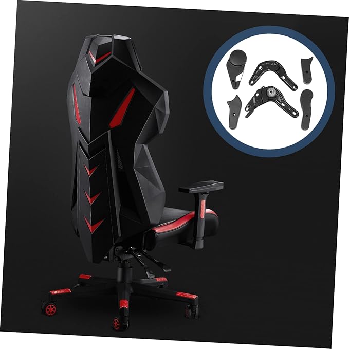 6 Pcs Multi Angle Gaming Chair Regulators Iron and Plastic Seat Turners for E Sports Chairs Comfortable Backrest Adjusters Black