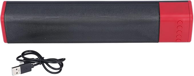Yoidesu RGB Desktop Soundbar Bluetooth Computer Speaker with Dynamic Lighting Audio Light Sync Display 4Ω 5W for Home Gathering Outdoor Picnic (Red)