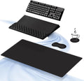 Ospelelf Keyboard Wrist Rest Stand Pad and Ergonomic Mouse Pad Set with Large Mousepad Memory Foam Comfort Premium Office Desk Accessories for Pain Relief Black
