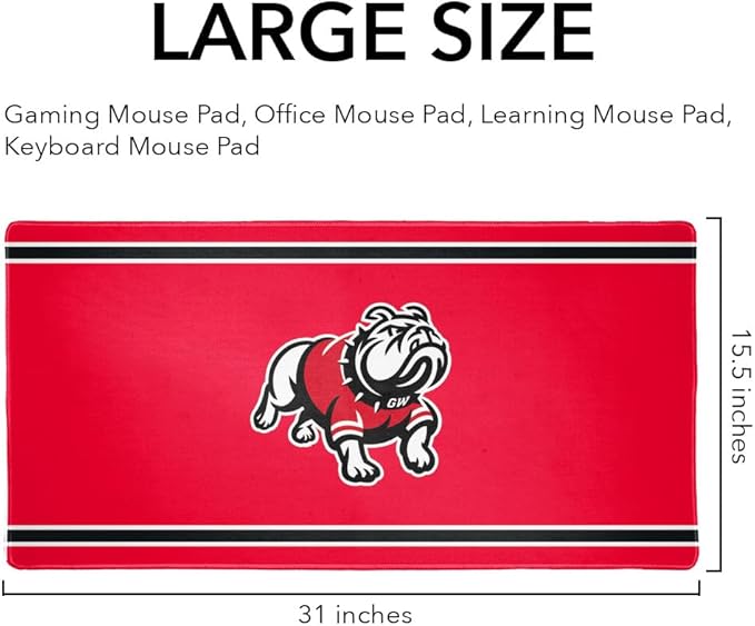 Gardner-Webb University Primary Logo Stripes Large Gaming Mouse Pad with Stitched Edges Non-Slip Base for Gamer Home and Office 31.5 x 15.14