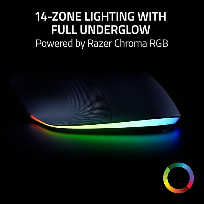 Razer Pro Click V2 Wireless Mouse: Right-Handed Ergonomic Design with Thumb Rest - AI Prompt - Long Battery Life - Multi Device Connectivity via 2.4GHz Bluetooth or USB C Wired Mode - Chroma RGB