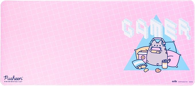 Grupo Erik XXL Mouse Pad - Pusheen Gifts for Cat Lovers | Gaming Desk Mat 31.5 x 13.8 inches Non-Slip Rubber Keyboard &amp Mouse Mat Large | Gaming Gifts Gamer