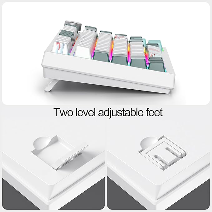 Fogruaden Wired 75% Percent Hot Swappable Mechanical Keyboard Red Switch TKL Mechanical Keyboard Gasket Mount RGB Backlit Compact Gaming Keyboard with Volume Knob(Forest)