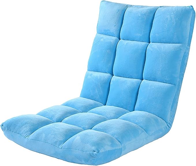 NaKeah Floor Chair w/Back Support Folding Sofa Chair w/6 Adjustable Positions Padded Lazy Sofa Floor Gaming Chair for Reading MeditatingG