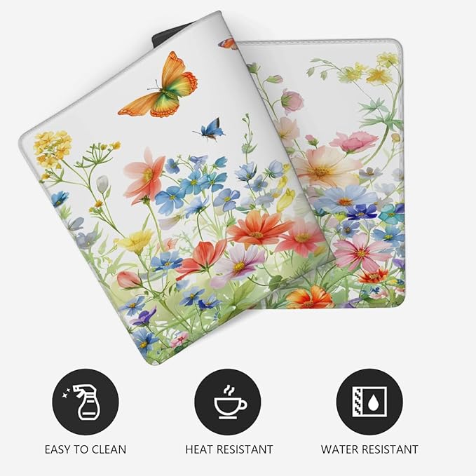 Color Flower Butterfly Leaf Large Mouse Pad Gaming Mousepad Desk Mat for Desktop Computer Keyboard Waterproof Mouse Mat Desk Pad with Non-Slip Base for Game School Office Home 35.4 x 15.7
