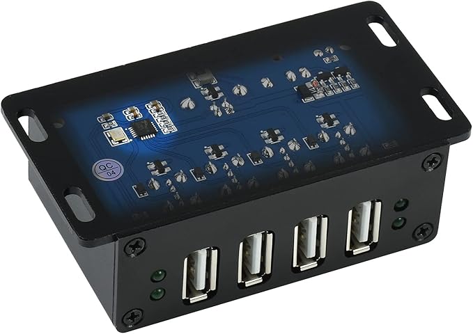 Waveshare Industrial Grade USB HUB Extending 4X USB 2.0 Ports Suitable for Industrial/Office Environments with Higher Level Device Requirements
