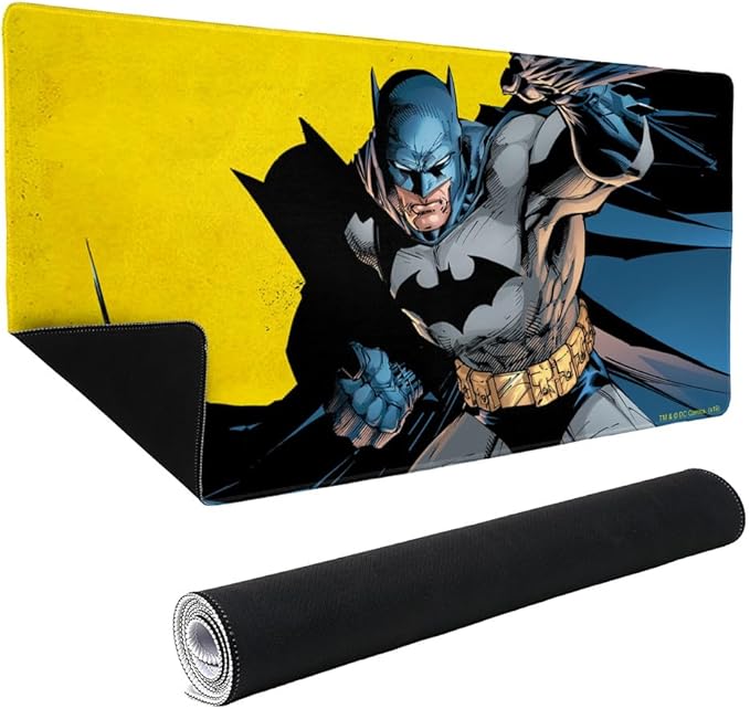 Batman Character Large Gaming Mouse Pad Desk Mat with Stitched Edges Non-Slip Base for Gamer Home and Office 31.5 x 15.7