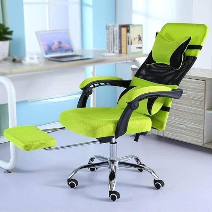 Office Chair Gaming Chair Boss Chair Steel Frame High Back Mesh Swivel Chair with Footrest Recliner Computer Chair Waist Support Seat Chair (Color : B) Needed