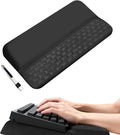 Wrist Rest for Keyboard Ergonomic Keyboard Stand with Wrist Rest Soft Memory Foam Wrist pad with Non-Slip Base &amp Dust Brush Comfort for Office Work Gaming- Black