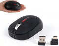 Dual Mode Wireless Bluetooth Mouse - USB-C &amp USB-A Receiver Rechargeable Silent Click for Laptop Tablet PC - Perfect for Students &amp Professionals Travel-Friendly (Black)