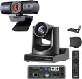 NexiGo PTZ Camera Kits 20X Optical Zoom with PoE HDMI/3G-SDI/USB/LAN IP Streaming Outputs for Video Conferencing HelloCam Pro with Windows Hello 1080P 60FPS Autofocus