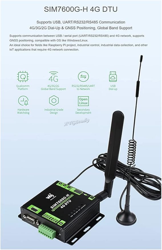 Industrial Grade SIM7600G-H 4G DTU USB UART/RS232/RS485 Multi Interfaces Communication LTE Global Band Support