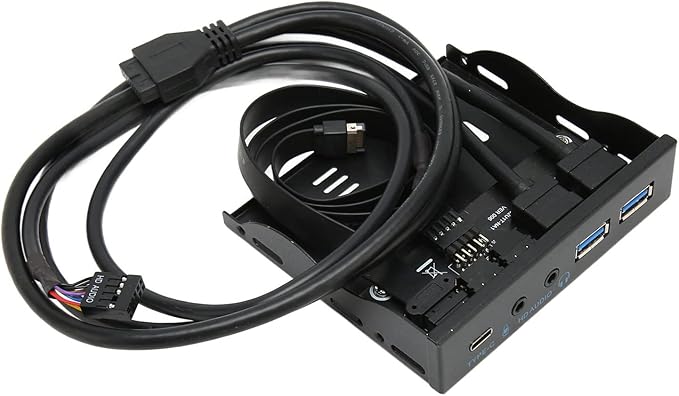 3.5 Inch Front Panel USB C Hub 10Gbps USB3.2 with 20Pin 2 Port USB 3.0 Hub and 3.5mm Audio Interface for 8 10 11