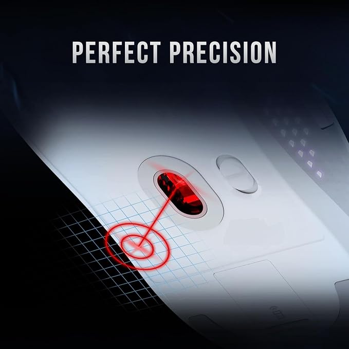 msi Versa 300 Elite Wireless White Gaming Mouse - 26000 DPI Optical Sensor 1000 Hz Polling Rate Symmetrical 60M+ Click OMRON Switches 6 Buttons 200-Hour Battery 1ms Latency RGB 65g