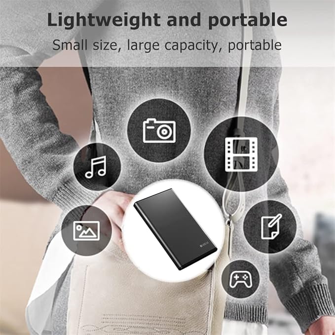 2.5 HDD Mobile Hard Drive USB3.0 Long Mobile Hard Disk 500GB 1TB 2TB Storage Portable External Hard Drive for Laptop (Color : D Size : 2TB) (D 500GB)