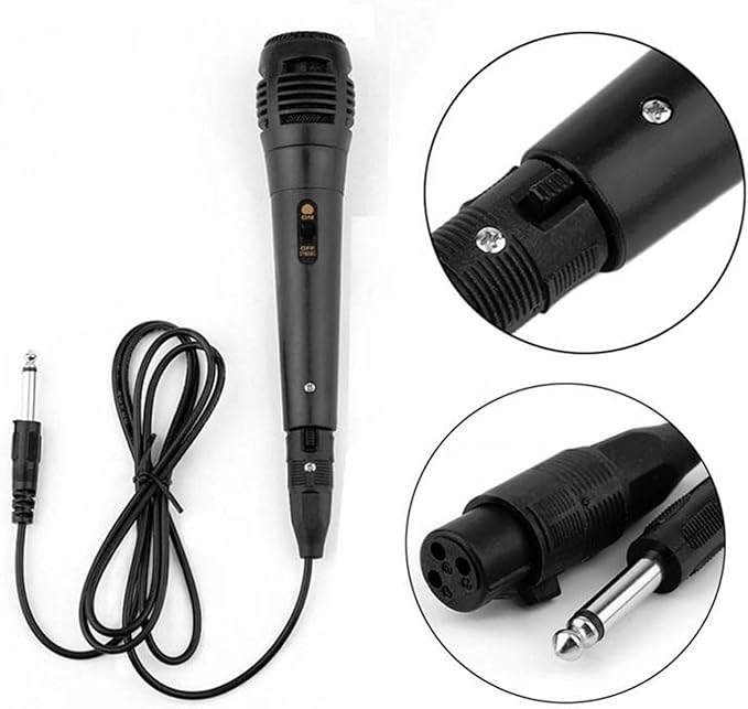 Microphone Wired Microphone Portable Professional Karaoke Sing Microphone Recording Live for Mobile Phone Computer Recording Noise Isolation Microphone Cordless microphonBlack