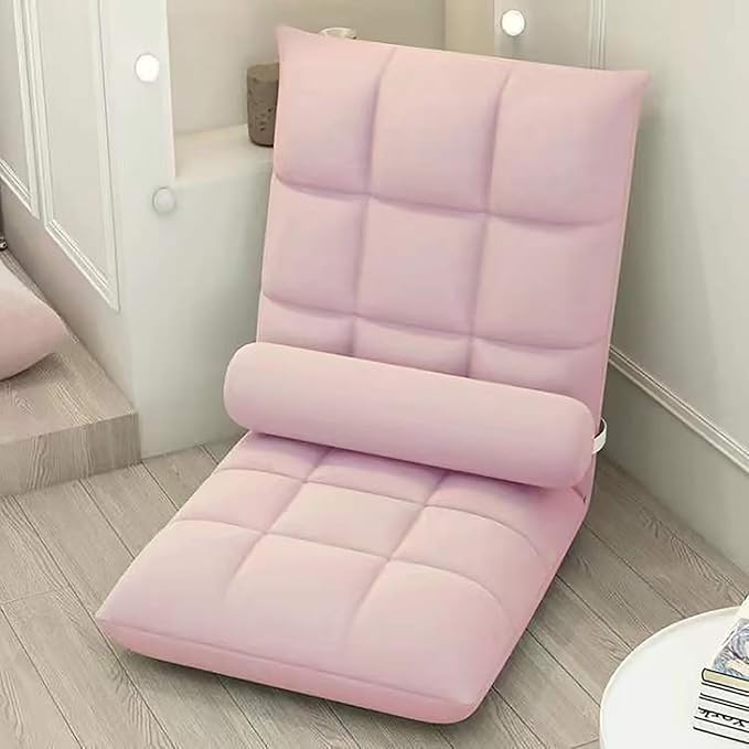 NaKeah Floor Chair with Back Support Folding Sofa Chair with 5 Adjustable Position Padded Sleeper Bed Couch Recliner Floor Gaming Chair Meditation Chair for AdultsD