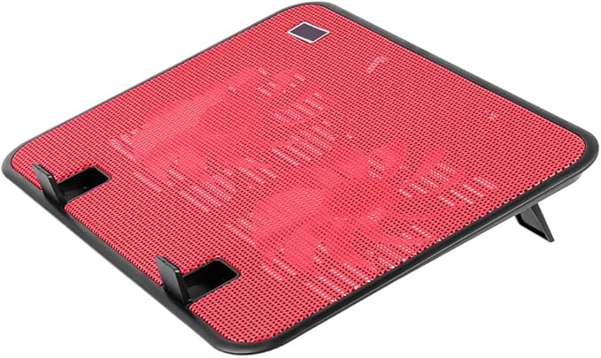 Laptop Cooling Pad Stand with Dual Quiet USB Fans Lightweight Ergonomic Notebook Cooler Angles Slip Design for Travel and Office Use Red