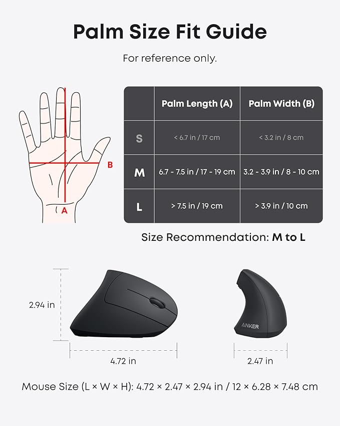 Anker 2.4G Wireless Vertical Ergonomic Optical Mouse&ampAnker Ergonomic Optical USB Wired Vertical Mouse