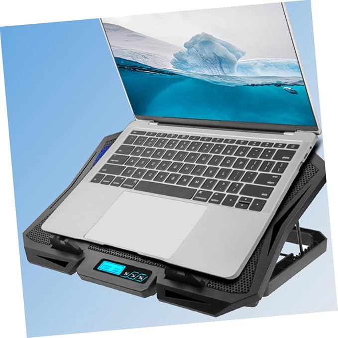 Laptop Cooling Stand with Fan 15.6-inch Quiet Cooling Pad Adjustable Speed Blue LED and Laptop Heat Dissipation for Office and Home Use