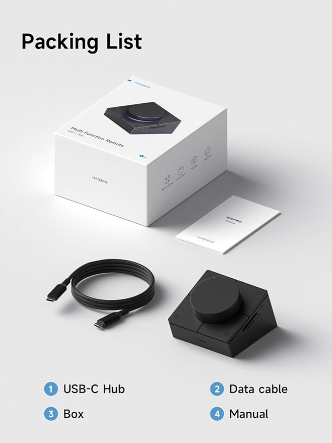 Hagibis Knob USB C Hub with Shortcut Buttons RGB Type-C Docking Station with 4K@60Hz HDMI 100W PD 5Gbps USB-C 2 USB3.0 2.5G RJ45 AUX SD3.0 Micro SD3.0 for MacBook iPad Pro Laptop (Black 2.5G)