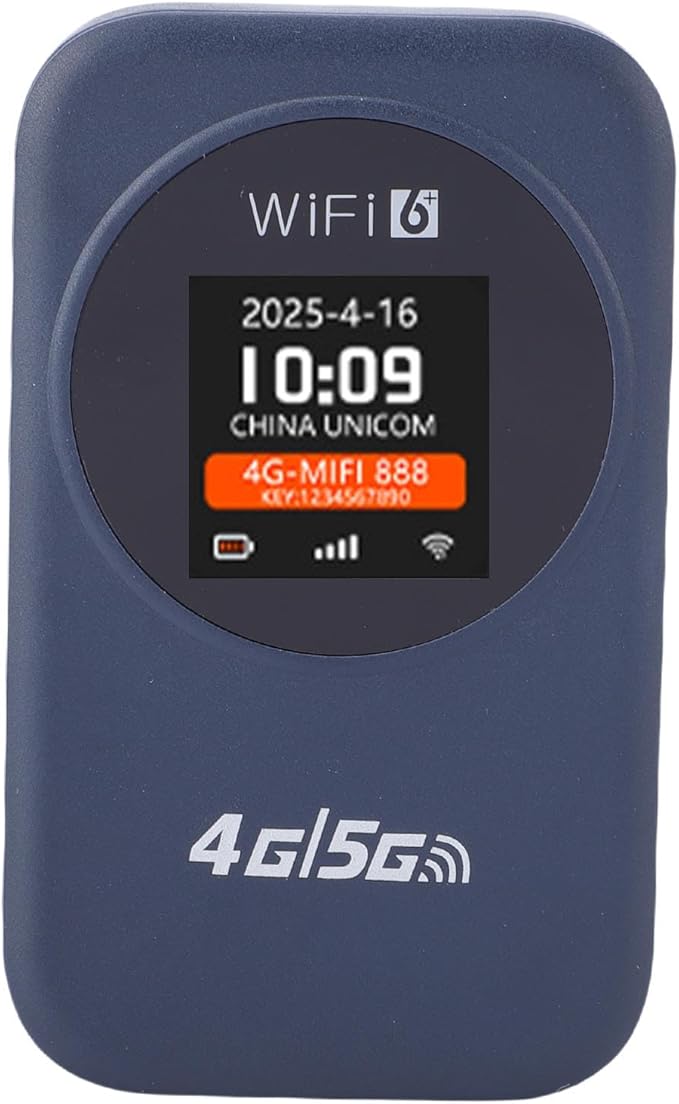 CCYLEZ 4G Portable WiFi 300Mbps Stable Mobile Hotspot for Travelers Long Lasting Battery Display Wireless Router with SIM Slot for Outdoor Use