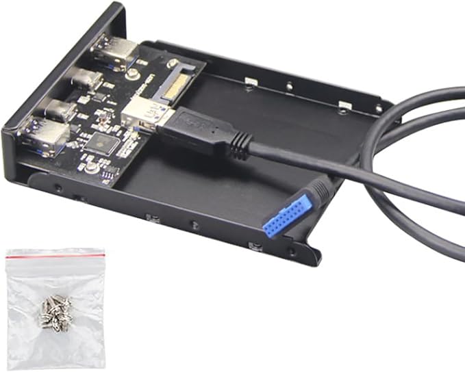 USB Type C Hub 3.5 Inch Floppy Drive Front Panel 2 Port USB 3.0 + 2 Port USB Type-C 20 Pin Connector for Desktop Computer