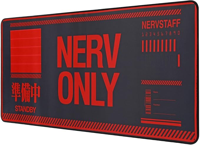 Neon Genesis Evangelion Mouse Pad 35.4x15.7 NERV ONLY Design Non-Slip Base &amp Stitched Edges Great for EVA Fans Office &amp Gaming