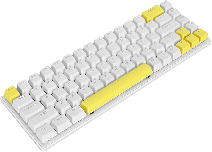 Vikye Mechanical Gaming Keyboard RGB Backlight Compact 68 Keys Mini Wired Office Keyboard with Blue Switch Suitable for Windows for Android PC Laptop (White