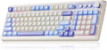 AULA 99 Key Keyboard Tri-Mode Bluetooth/2.4GHz/USB-C Cute Creamy Gaming Keyboard with Number Pad RGB Backlit Media Knob Custom Mechanical Feel Computer Keyboards for MAC Xbox PC Gamer - Purple