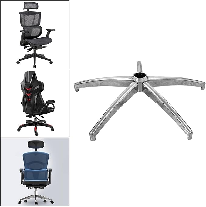 Desk Chair BaseReinforced Replaceable Gaming Chair Bottom Part Iron Chair FootOffice Chair Base Task Chair Gaming Chair Office Home (Style B)