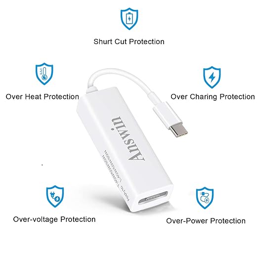 Mag-Safe to USB C Adapter USB C to Mag-Safe 1 &amp 2 Charging Connector Adapter Compatible for iPhone 15 M1/M2 MacBook MacBook Air MacBook Pro 13'' iPad with USB Type-C