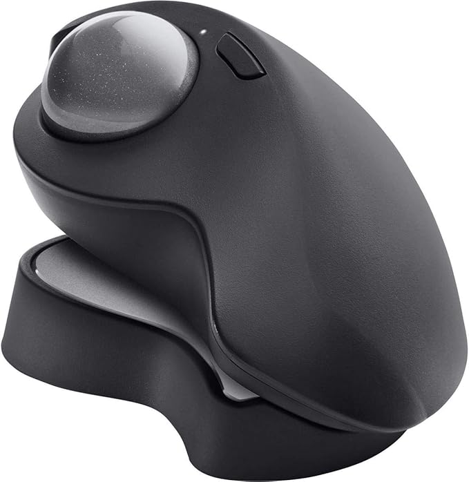 Logitech MX Ergo Plus Wireless Trackball Mouse 2048 dpi Optical Sensor 8 Buttons 4-Way Scroll Wheel 910-005178 (Renewed)