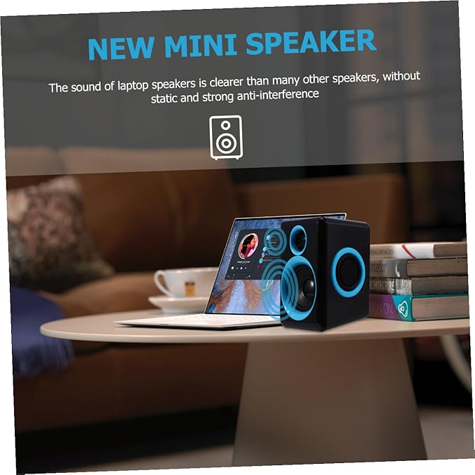 BESPORTBLE Mini USB 2.0 Speaker for Laptop and Desktop Computer Compact Mini Sound Box with Dc5v Power Portable PC Speaker for Home and Office Use