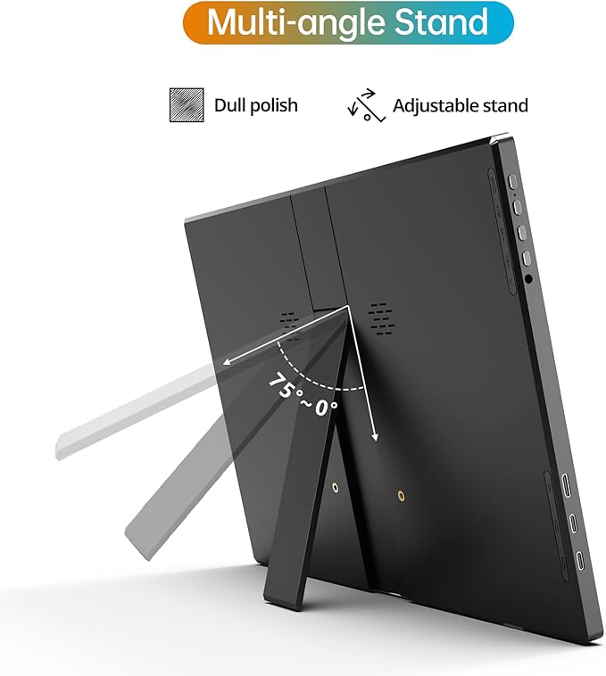 14 Inch Portable Monitor FHD1200P Ultra-Slim for Laptop Monitor USB-C&ampHDMI Plug&ampPlay100% SRGBDual Speakers Extender Display. Built-in Standfor LaptopPC Phone Xbox PS4/5
