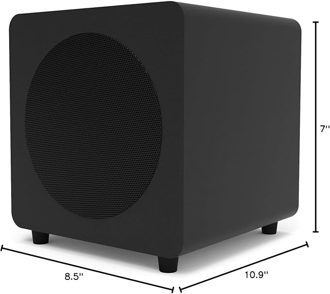 Kanto REN Blue Bluetooth Powered Bookshelf Speakers - Matte Blue Pair with a SUB8VMB Sealed Powered 8 Subwoofer - Vinyl Black (2024)