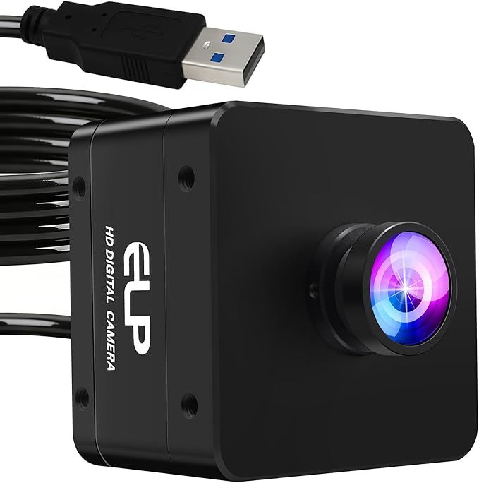 ELP High Speed USB Camera 1080P/230fps 4K/60fps 12MP/30fps Mini UVC USB3.0/2.0 Lightburn Cameras for Windows Linux Mac Pi Wide Angle 88°(H) IMX577 Webcam for PC Jetson Nano