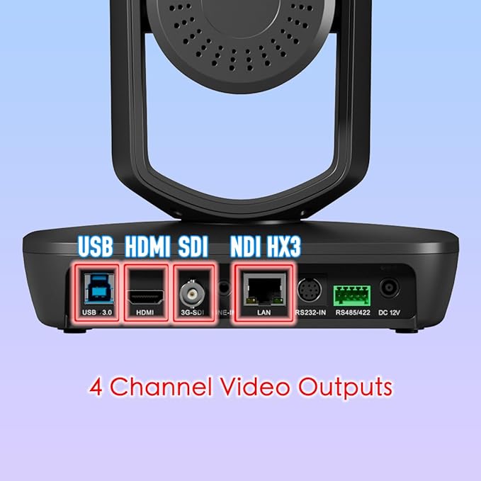 AVKANS AI Auto Tracking PTZ Camera 20X Zoom Live Streaming HDMI SDI PTZ Camera for Church Worship and Live Event (No NDI)