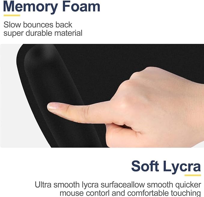 Nsipan Custom Mouse Mat with Wrist Support Ergonomic Personalized Mouse Pad with Photo Logo Text Custom Mouse Mat with Memory Foam Rest for Office Home Computer
