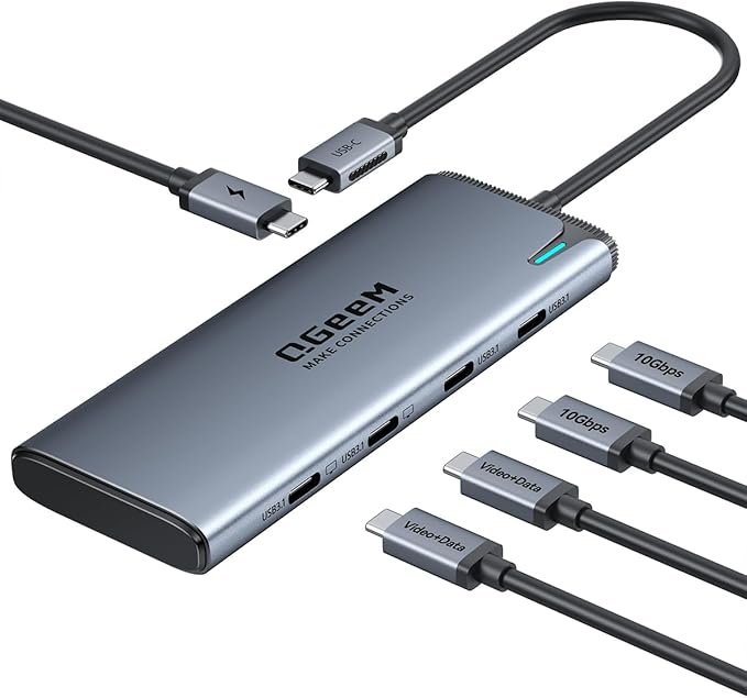 QGeeM USB C HubMultiple Converter Adapter 5 in 1Type C Splitter Extender with Single 8KDual 4K/60Hz10Gbps Data TransferPD 100Wfor MacBook ProiMacHP（M1/M2 only 1 Display
