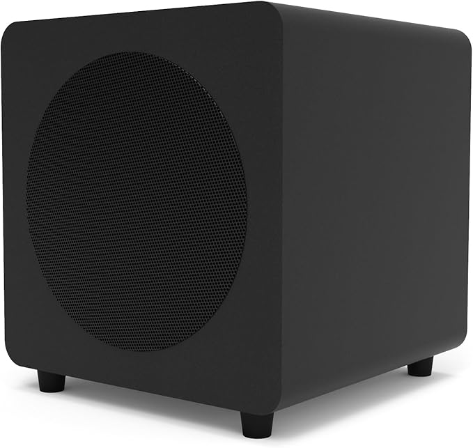 Kanto REN Blue Bluetooth Powered Bookshelf Speakers - Matte Blue Pair with a SUB8VMB Sealed Powered 8 Subwoofer - Vinyl Black (2024)