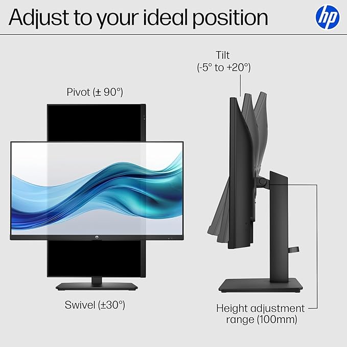HP 27-inch FHD IPS Monitor | 100Hz Borderless Design Eyesafe Certification Tilt-Adjustable Stand HDMI &amp DisplayPort Built-in Dual Speakers w/HDMI (27-Inch)