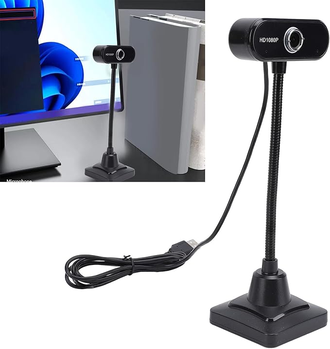 GOWENIC Web Camera 1080P USB Computer Camera with 3 Meter Omnidirectional Noise Reduction Microphone Wide Angle for Vista